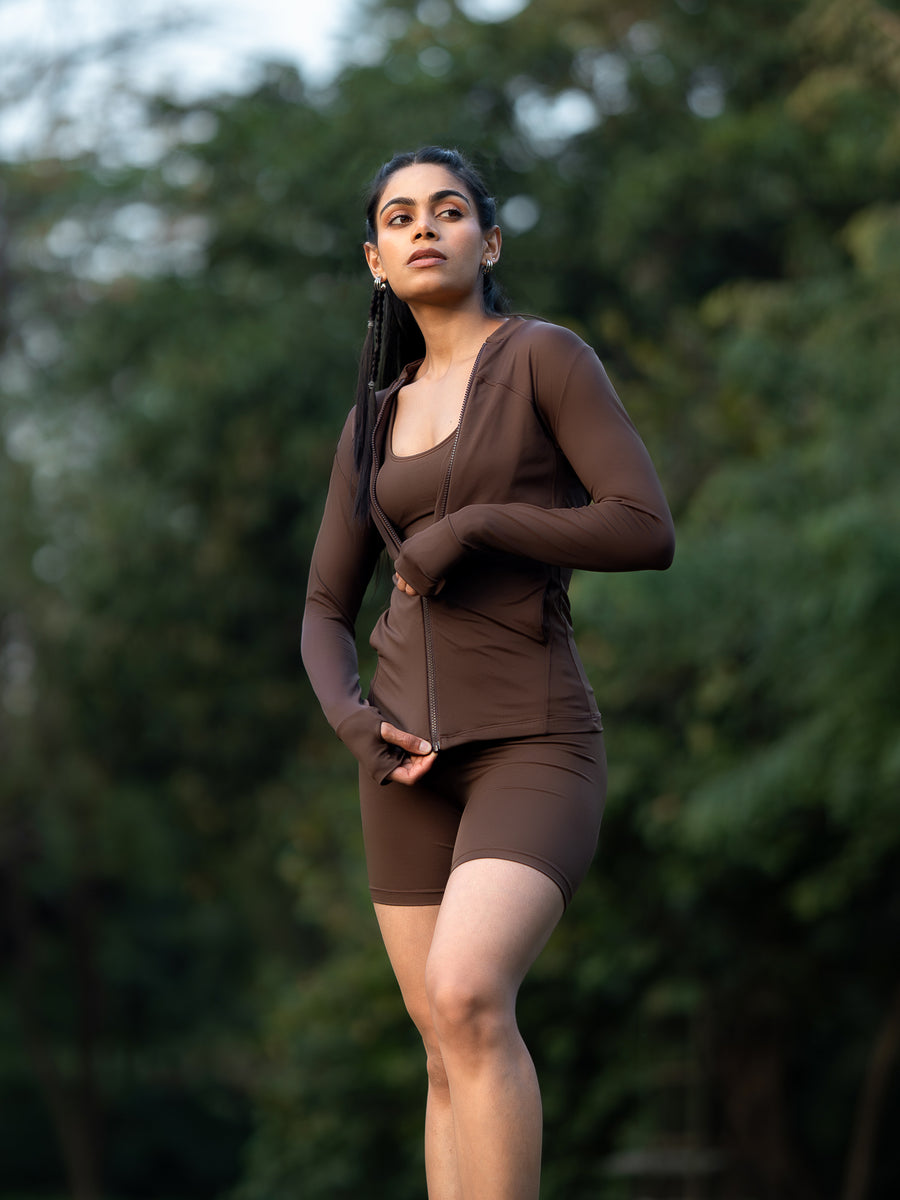 Cocoa Glide Activewear Jacket