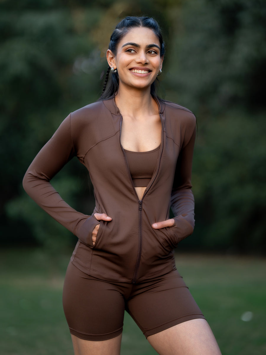 Cocoa Glide Activewear Jacket